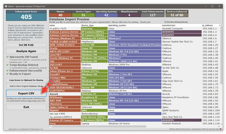 Spiceworks Inventory enhanced by Slitheris